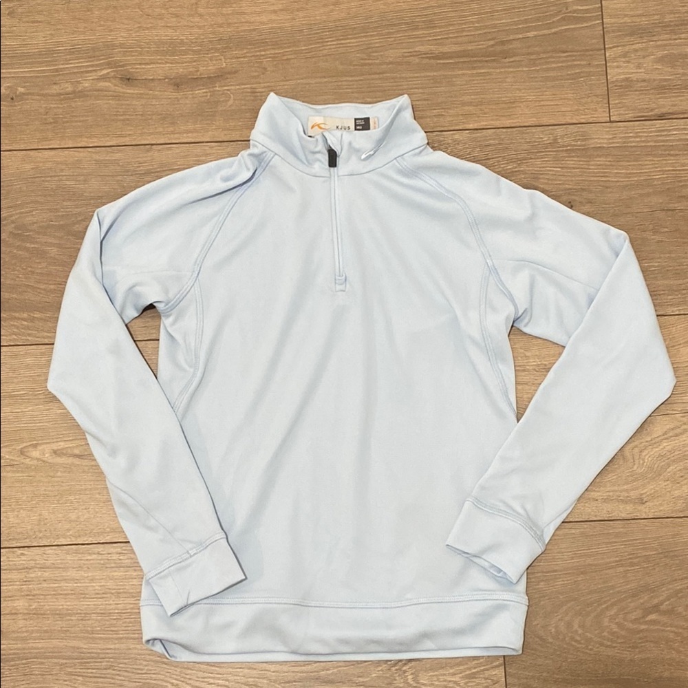 KJUS Boys' Keano Half-Zip Light Blue Pullover EU 140 - Boy's Size 8-10